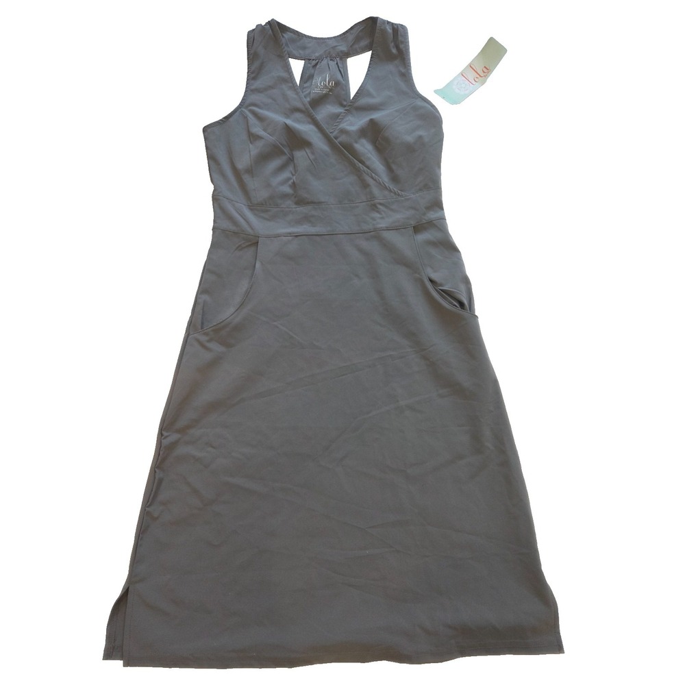 Lola Women's Gray Sport Summer Dress Yoga Hiking Water Wicking, NWT X Small